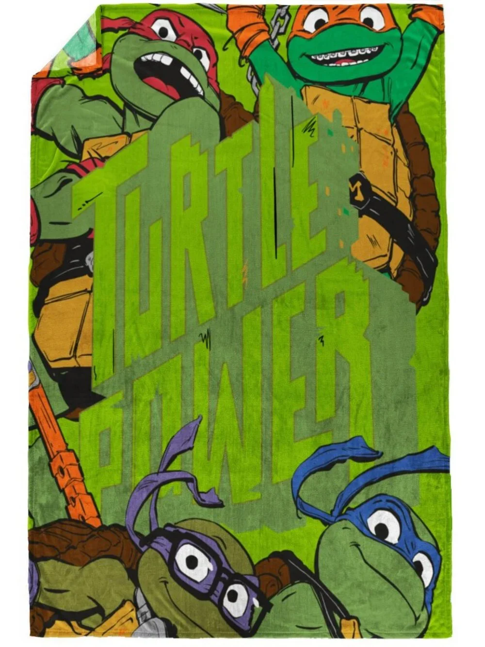 Teenage Mutant Ninja Turtles Kids Twin/Full Blanket, 62 x 90, Microfiber, Blue,